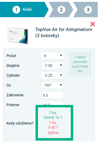 Alensa - Dodacie časy neskladového tovaru v košíku